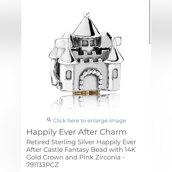 Pandora 925 14K Two Tone Happily Ever After After Princess Castle Bead Charm - Picture 7 of 7